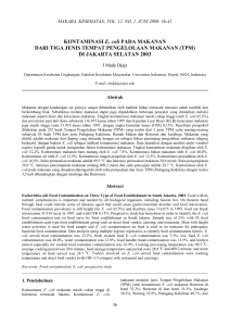 KONTAMINASI E. coli PADA MAKANAN DARI TIGA