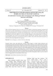 PERTIMBANGAN SELERA-BAHASA KONSUMEN
