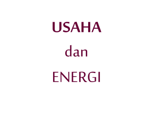 USAHA dan ENERGI
