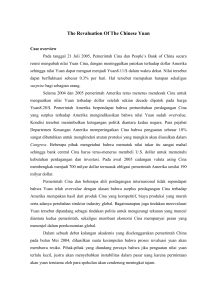 The Revaluation Of The Chinese Yuan Case overview Pada tanggal