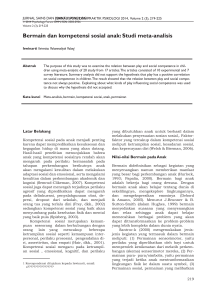 Bermain dan kompetensi sosial anak: Studi meta - E