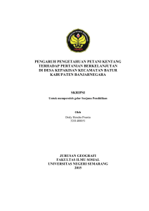 pengaruh pengetahuan petani kentang terhadap pertanian