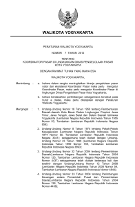 peraturan walikota yogyakarta - Bagian Hukum Kota Yogyakarta