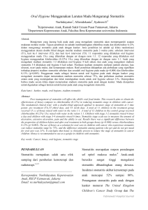 Oral Hygiene Menggunakan Larutan Madu Mengurangi