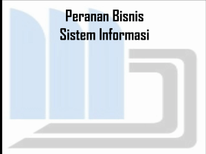 Peranan Bisnis Sistem Informasi