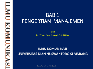 Pengertian Manajemen - Universitas Dian Nuswantoro