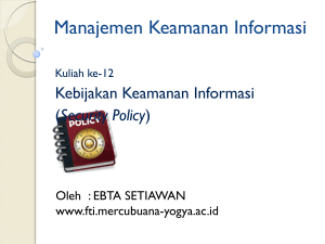 Manajemen Keamanan Informasi