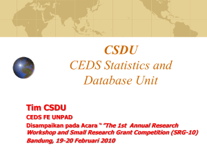 CSDU CEDS Statistics and Database Unit