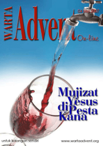 i2.. 1 Warta Advent On-line (WAO) 4 Mei 2007 1 Salam sejahtera, . 2