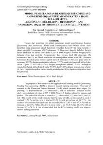 model pembelajaran reading questioning and answering (rqa)