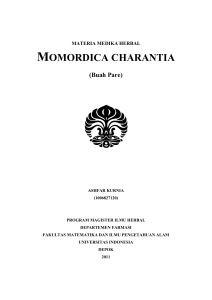 MOMORDICA CHARANTIA (Buah Pare)