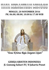“Yesus Kristus Raja Surgawi Sejati”