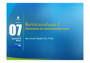 Kewirausahaan I - Universitas Mercu Buana