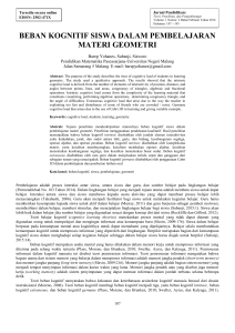 beban kognitif siswa dalam pembelajaran materi geometri