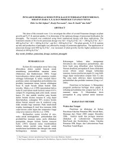 AGRIPLUS, Volume 21 Nomor : 01 Januari 2011, ISSN 0854-0128