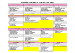 jadwal ujian tengah semester ( uts ) sem. gasal 2016