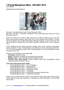 7 Prinsip Manajemen Mutu - ISO 9001 2015