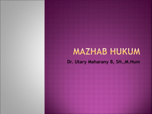 mazhab hukum - Dr. Utary Maharany Barus, SH., M.Hum