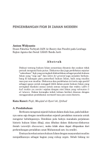 pengembangan fiqh di zaman modern - Pusat Jurnal UIN Ar