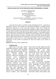 Fuzzy Logic - jurnal elektronik stmik dci