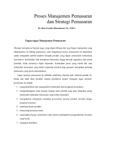 proses manajemen pemasaran dan strategi pemasaran