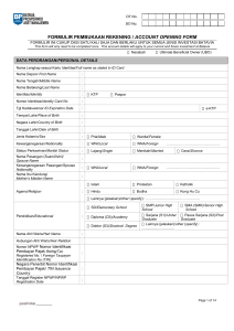 formulir pembukaan rekening / account opening form