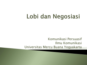 Lobi dan Negosiasi - Universitas Mercu Buana Yogyakarta