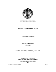 UNIVERSITAS INDONESIA HEPATOPROTEKTOR TUGAS