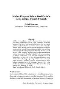 Modus Ekspansi Islam: Dari Periode Awal sampai Dinasti Umayah