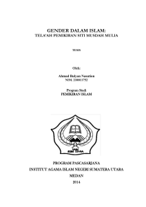 gender dalam islam - Repository UIN Sumatera Utara