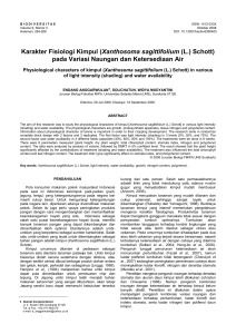 Karakter Fisiologi Kimpul (Xanthosoma sagittifolium (L.) Schott