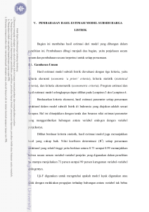 V. PEMBAHASAN HASIL ESTIMASI MODEL