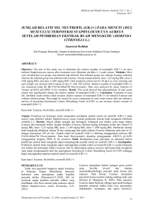 jumlah relatif sel neutrofil - Universitas NU Surabaya Journal
