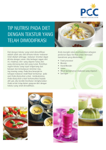 tip nutrisi pada diet dengan tekstur yang telah dimodifikasi