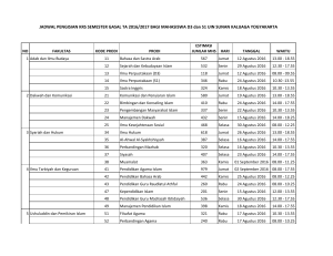 JADWAL PENGISIAN KRS SEMESTER GASAL TA 2016/2017 BAGI