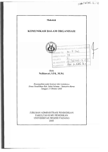 komunikast dalam organisasi - Universitas Negeri Padang Repository