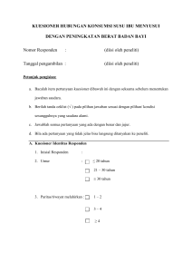 KUESIONER HUBUNGAN KONSUMSI SUSU IBU MENYUSUI