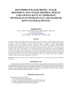 kontribusi pajak hotel, pajak restoran, dan pajak mineral bukan