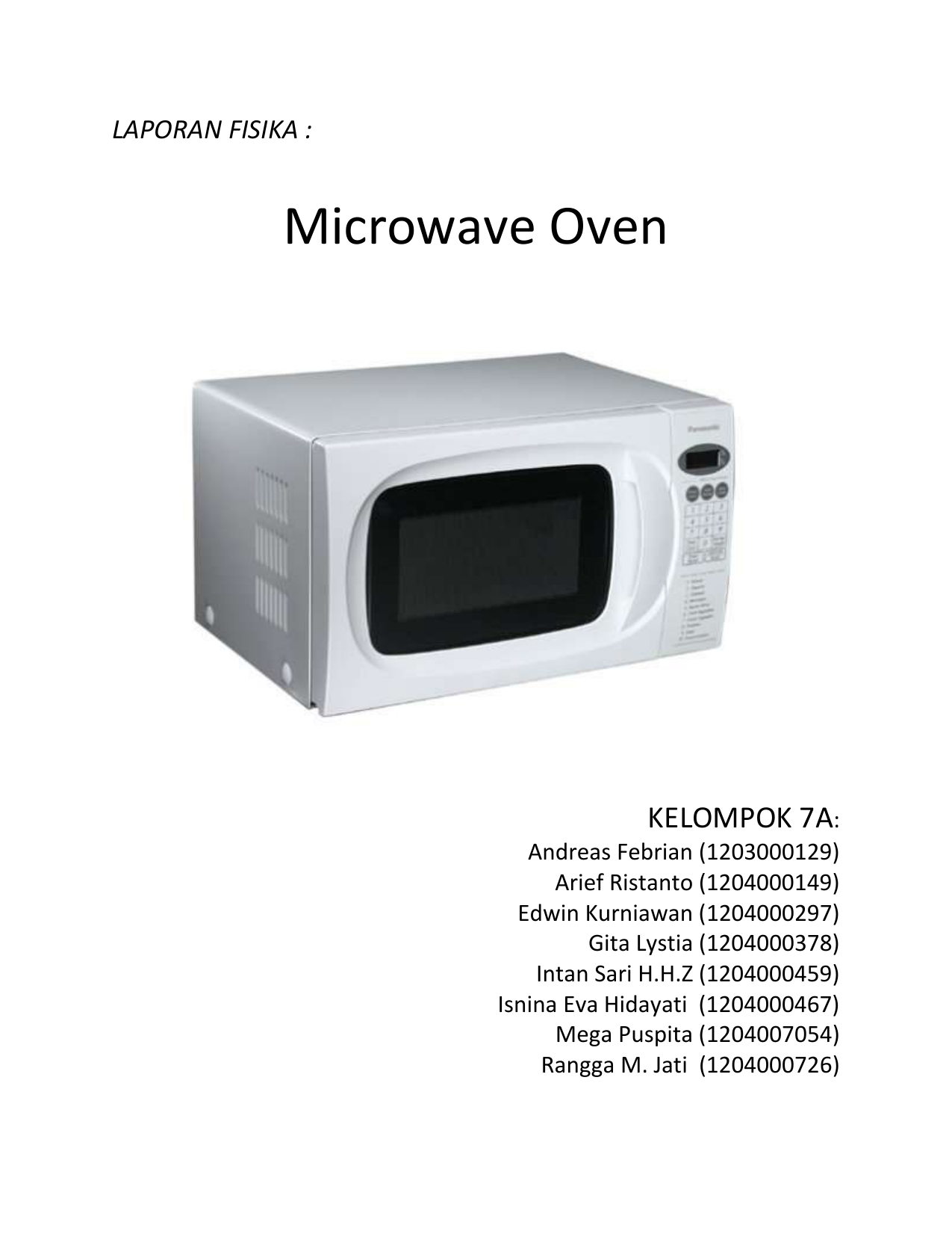 Makalah Fisika Mikrowave Oven