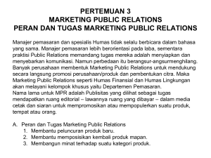 marketing public relations 2 pertemuan 3 peran