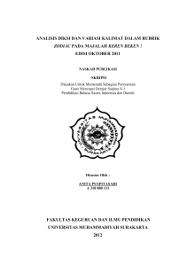 analisis diksi dan variasi kalimat dalam rubrik zodiac pada majalah