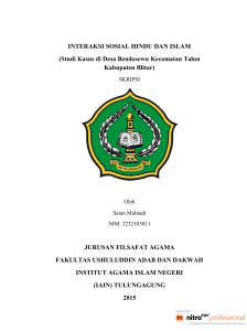 INTERAKSI SOSIAL HINDU DAN ISLAM - Institutional Repository of
