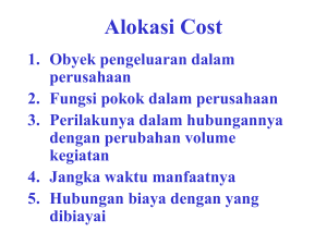 Alokasi Cost