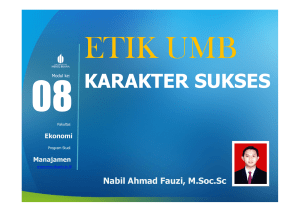 karakter sukses - Universitas Mercu Buana