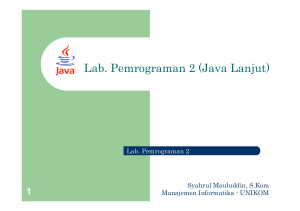 Lab. Pemrograman 2 (Java Lanjut)