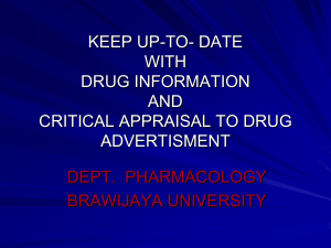 drug information and critical appraisal to drug advertisment