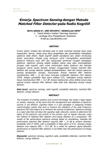 Kinerja Spectrum Sensing dengan Metode Matched Filter Detector