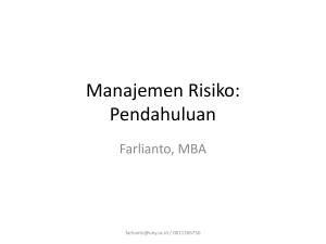 Manajemen Risiko: Pendahuluan