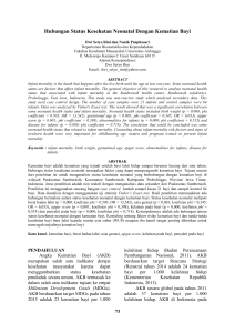 Hubungan Status Kesehatan Neonatal Dengan Kematian Bayi