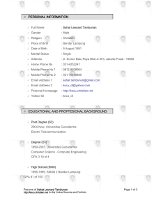 personal information - Sahat Tambunan aka kocu